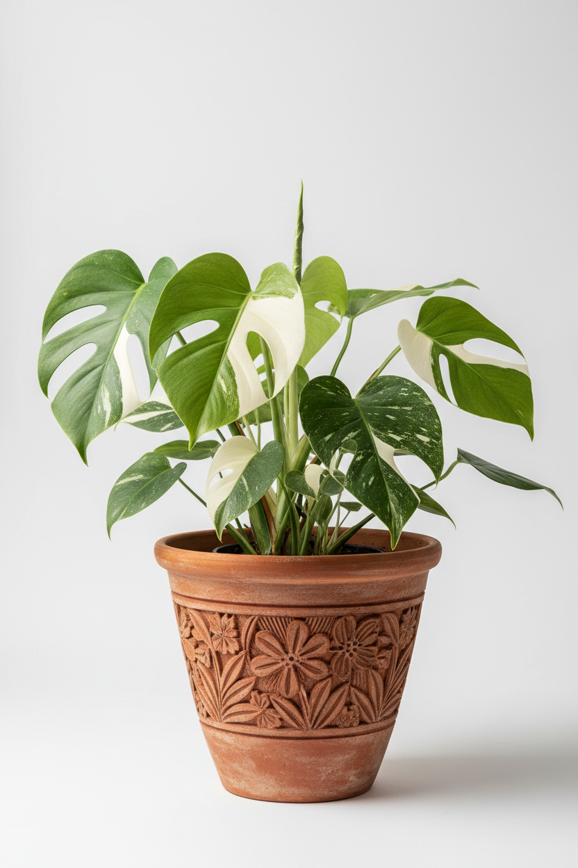 Monstera 'Mint' live plant in a nursery pot, sold at Fernclay